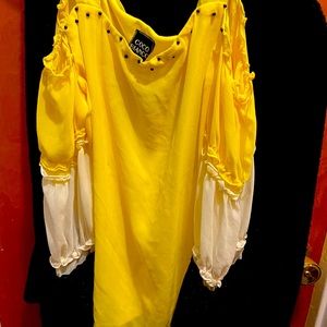 YELLOW/WHITE&BLACK COCO BIANCO SHIRT